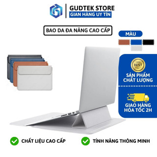 Bao da macbook đa năng, túi chống sốc laptop kiêm giá đỡ cao cấp