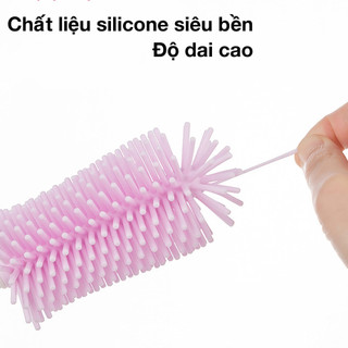 CỌ RỬA BÌNH SỮA SILICONE QUAY 360 ĐỘ BABUU