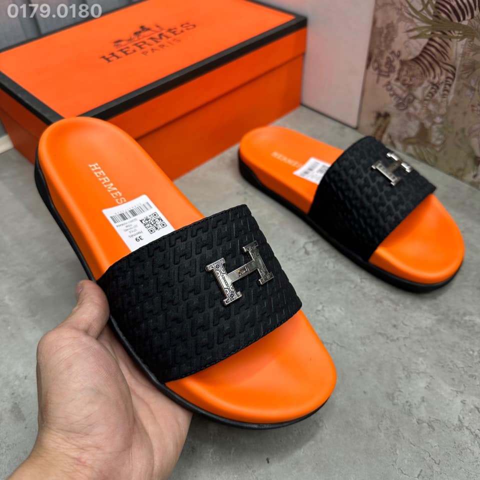 Dép Hermes nam nữ , dép chữ H quai da dập nổi SumiStore