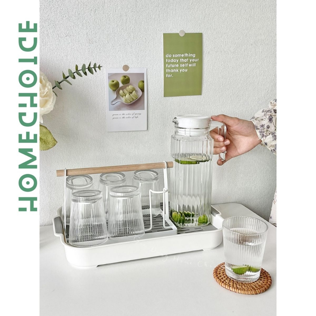 Bộ 6 cốc + bình thủy tinh HOME CHOICE dung tích 280ml