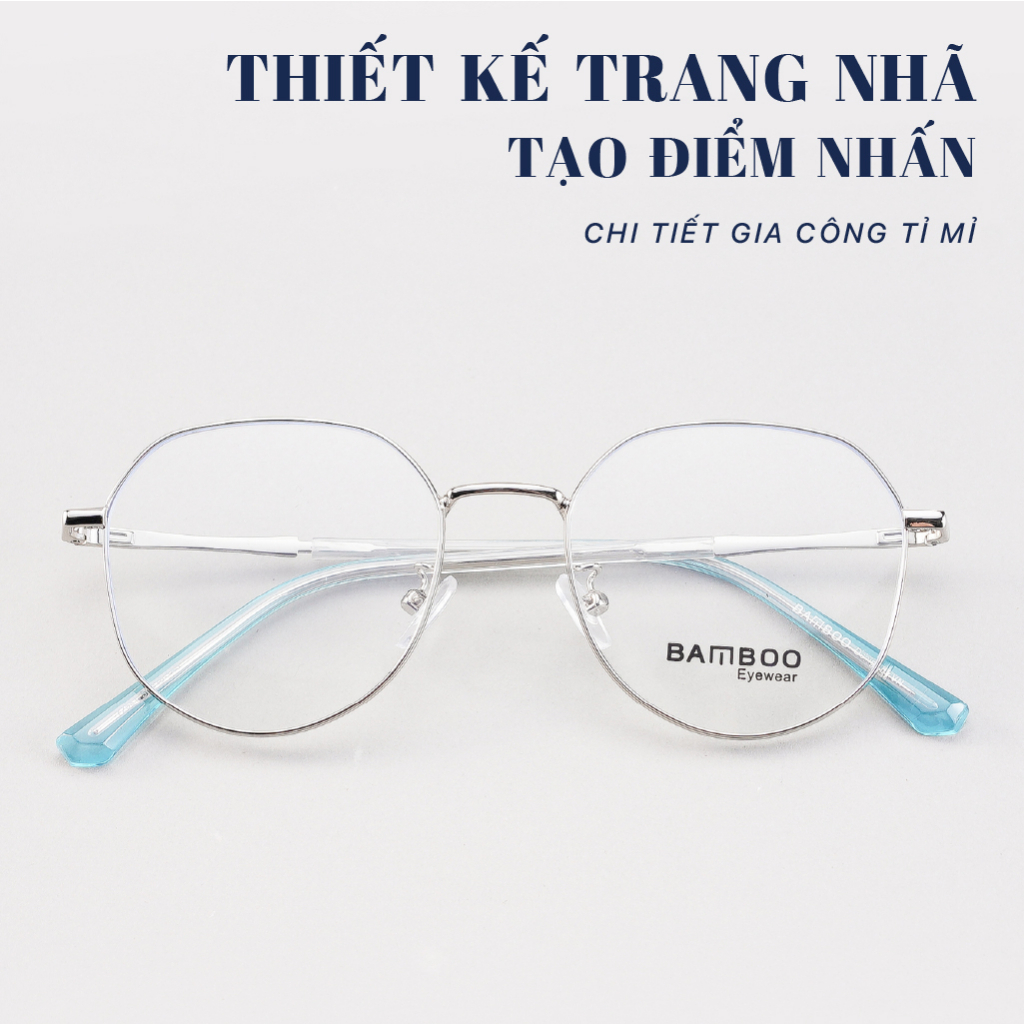 Gọng Mắt kính Tròn vát cạnh Kim Loại thời trang - Bamboo 72 551 - Mắt kính LB Eyewear