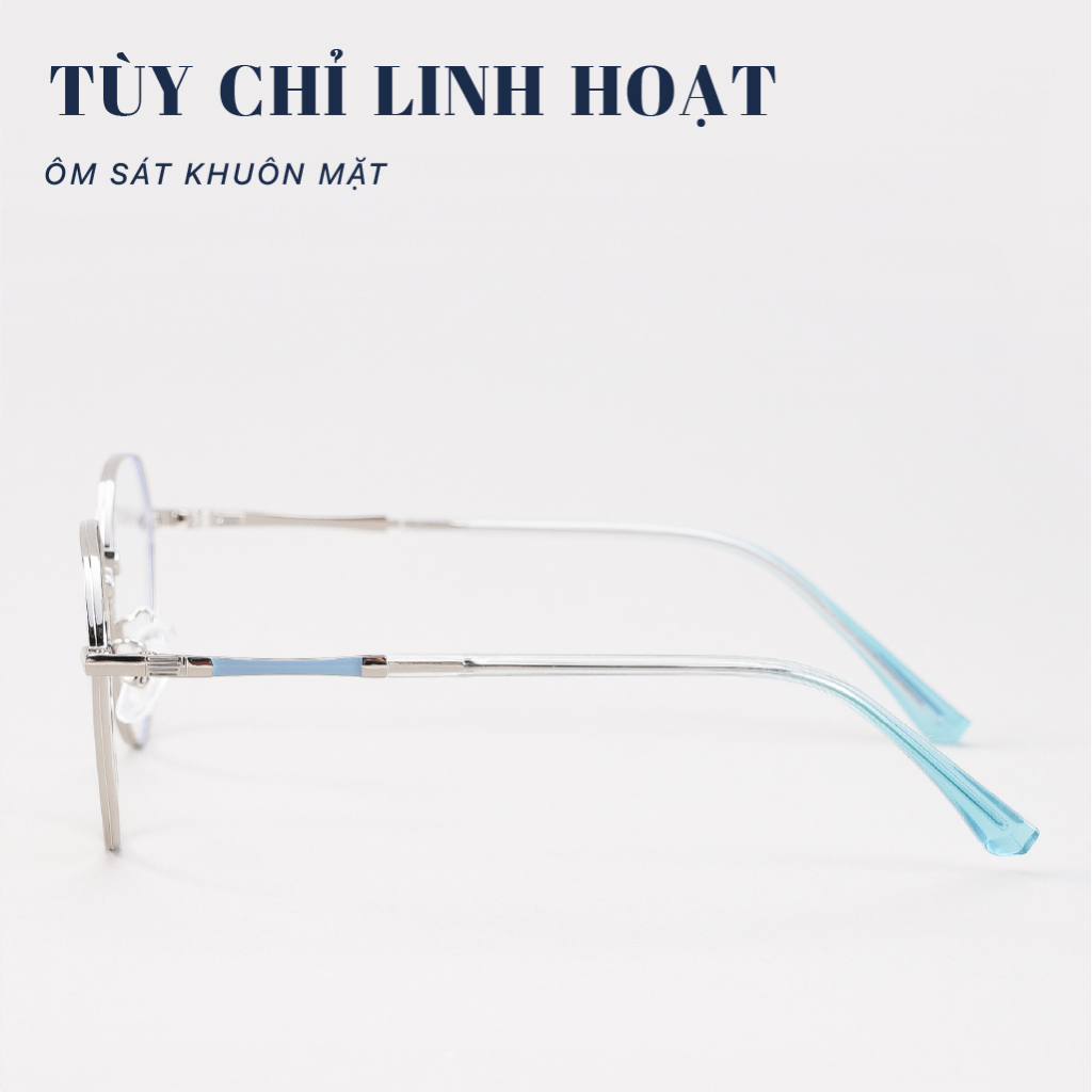 Gọng Mắt kính Tròn vát cạnh Kim Loại thời trang - Bamboo 72 551 - Mắt kính LB Eyewear