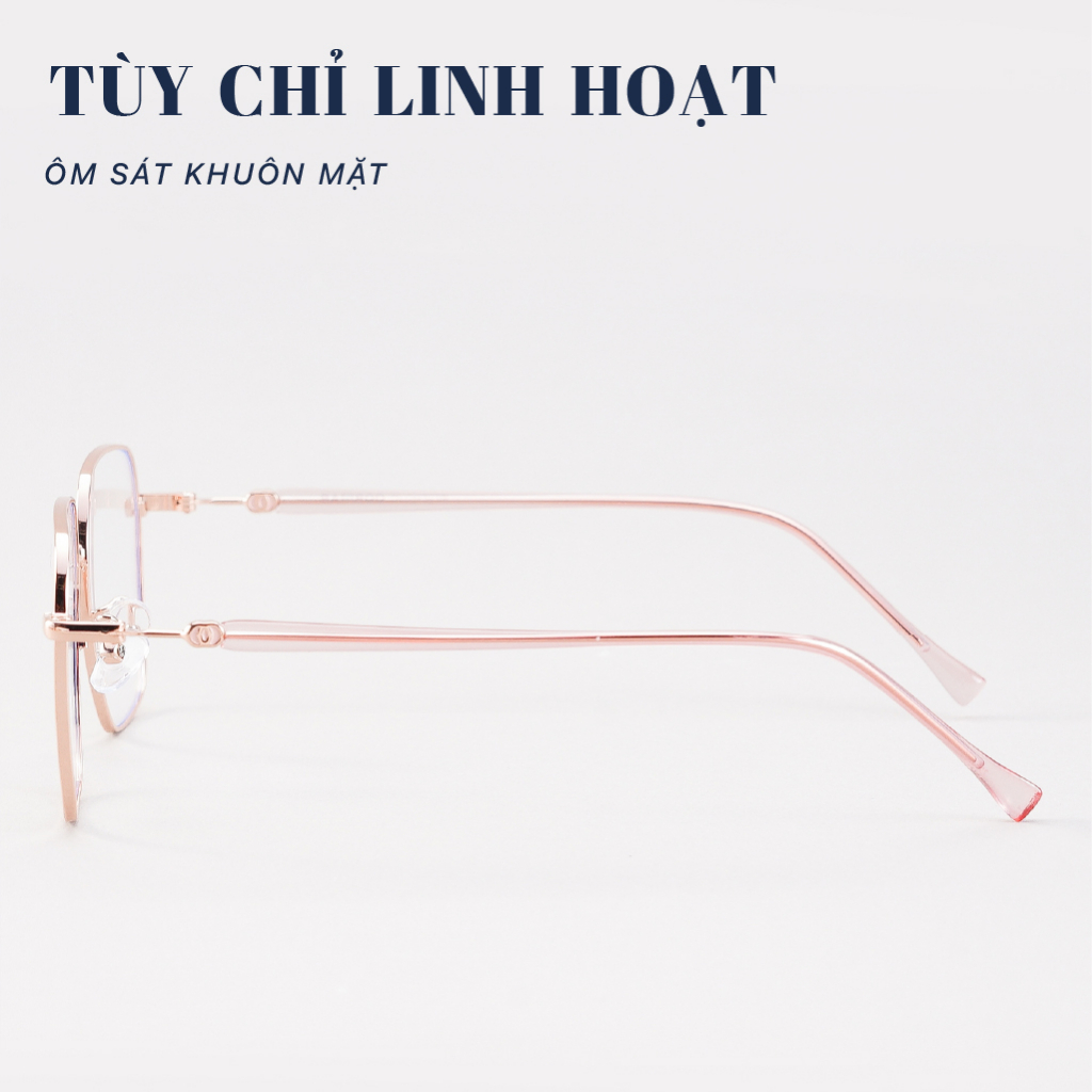 Kính mắt nam nữ gọng kim loại lục giác thời trang LB Eyewear 72351, chống tia UV 400, phù hợp cho mọi khuôn mặt