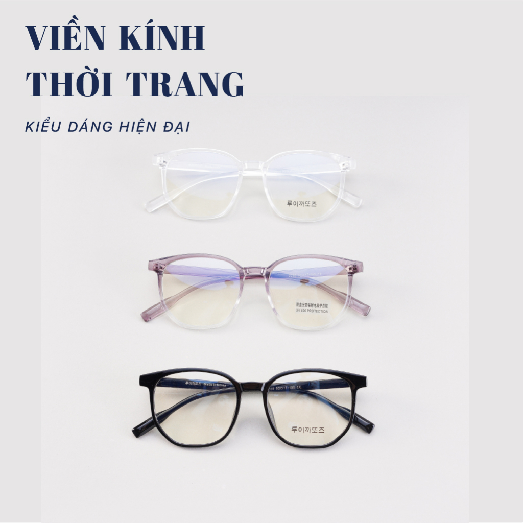 Gọng kính tròn bầu nhựa dẻo chống ánh sáng xanh ND 2288 LB Luxury Eyewear - Đen, xám, trong, ombre - Cắt cận/viễn /loạn