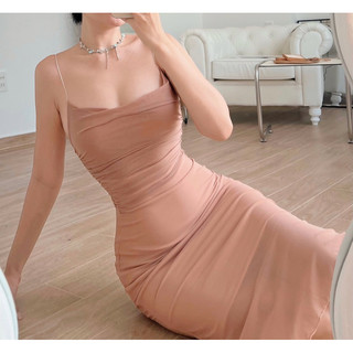(Có Sẵn) Đầm Body Đuôi Cá Dây Mảnh