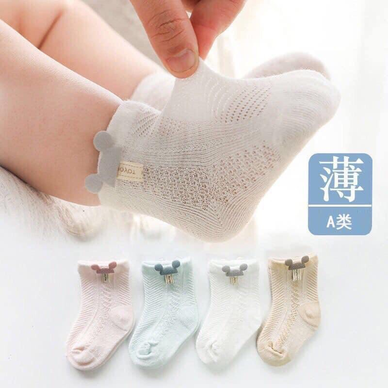 Tất lưới điều hoà cho bé 0-3 tuổi bé trai bé gái, sơ sinh. Tất nhiệt mùa hè