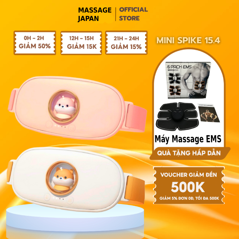 Máy massage bụng kinh làm ấm bụng đai massage giảm đau bụng kinh nguyệt 5 tốc độ điều chỉnh nhiệt độ, massage rung 5 cấp