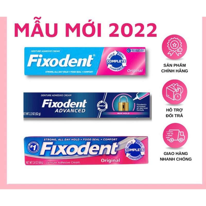 Keo Dán Hàm Răng Giả FIXODENT Original 68g Chính hãng Made in USA