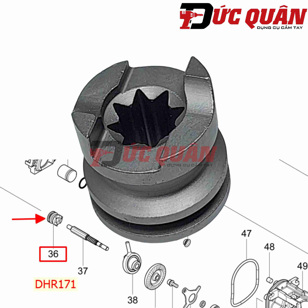 Khốp nhông máy khoan bê tông Makita DHR171/ HR140D