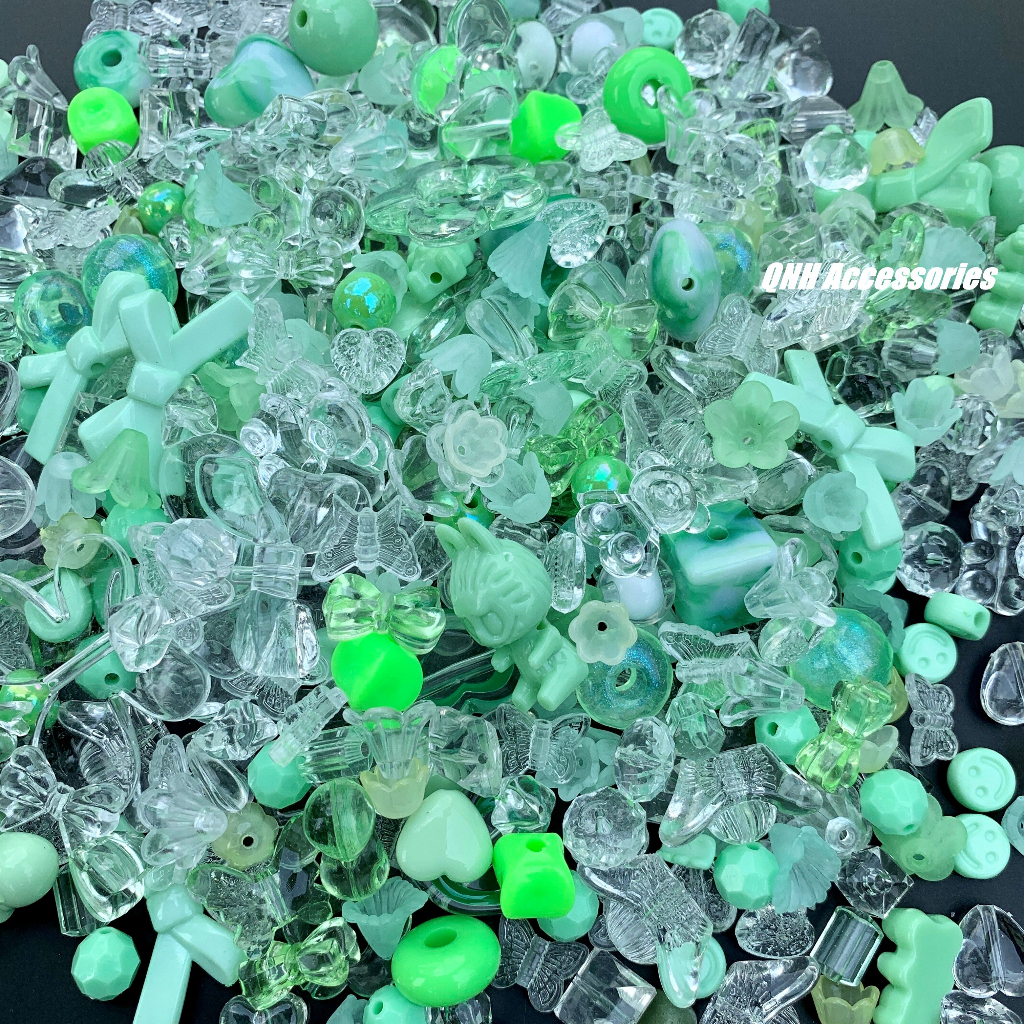 25g Hỗn hợp charm nhựa mix ngẫu nhiên nhiều màu làm trang sức DIY
