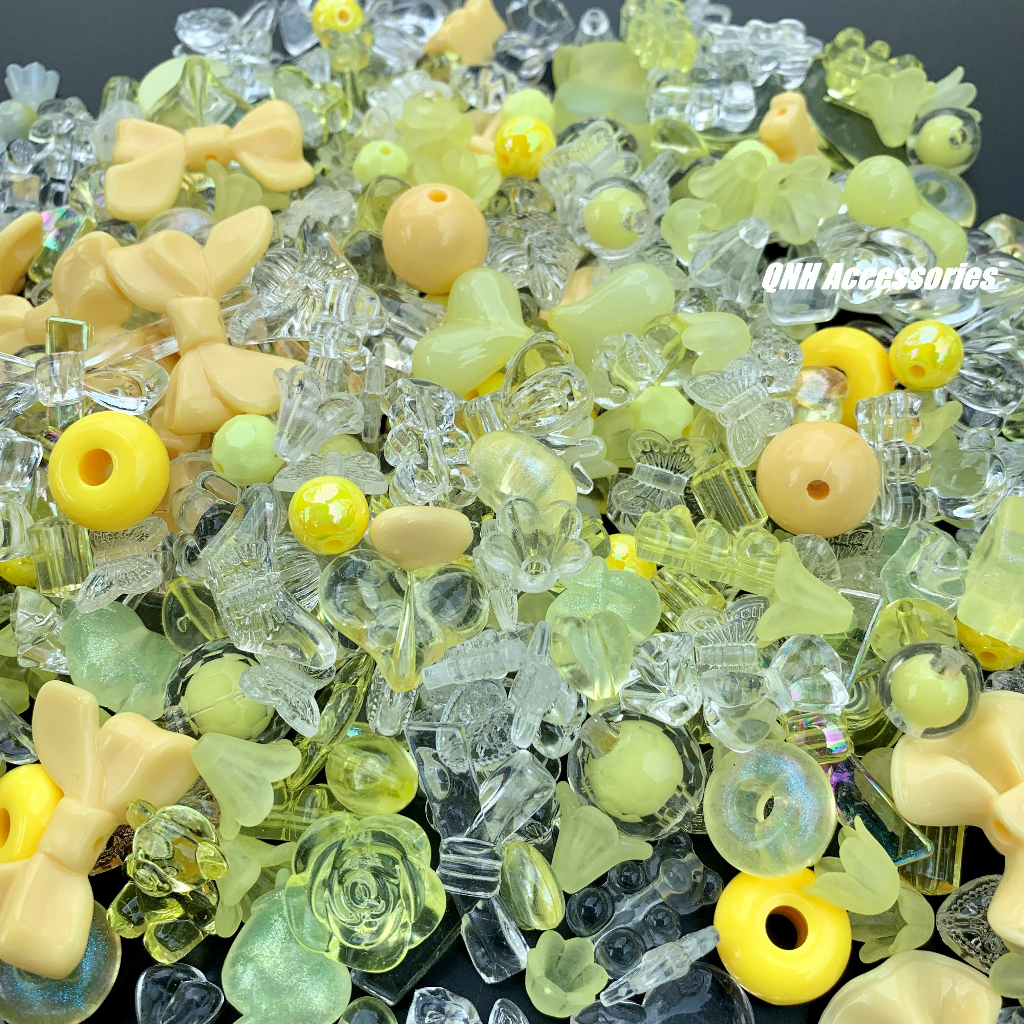 25g Hỗn hợp charm nhựa mix ngẫu nhiên nhiều màu làm trang sức DIY