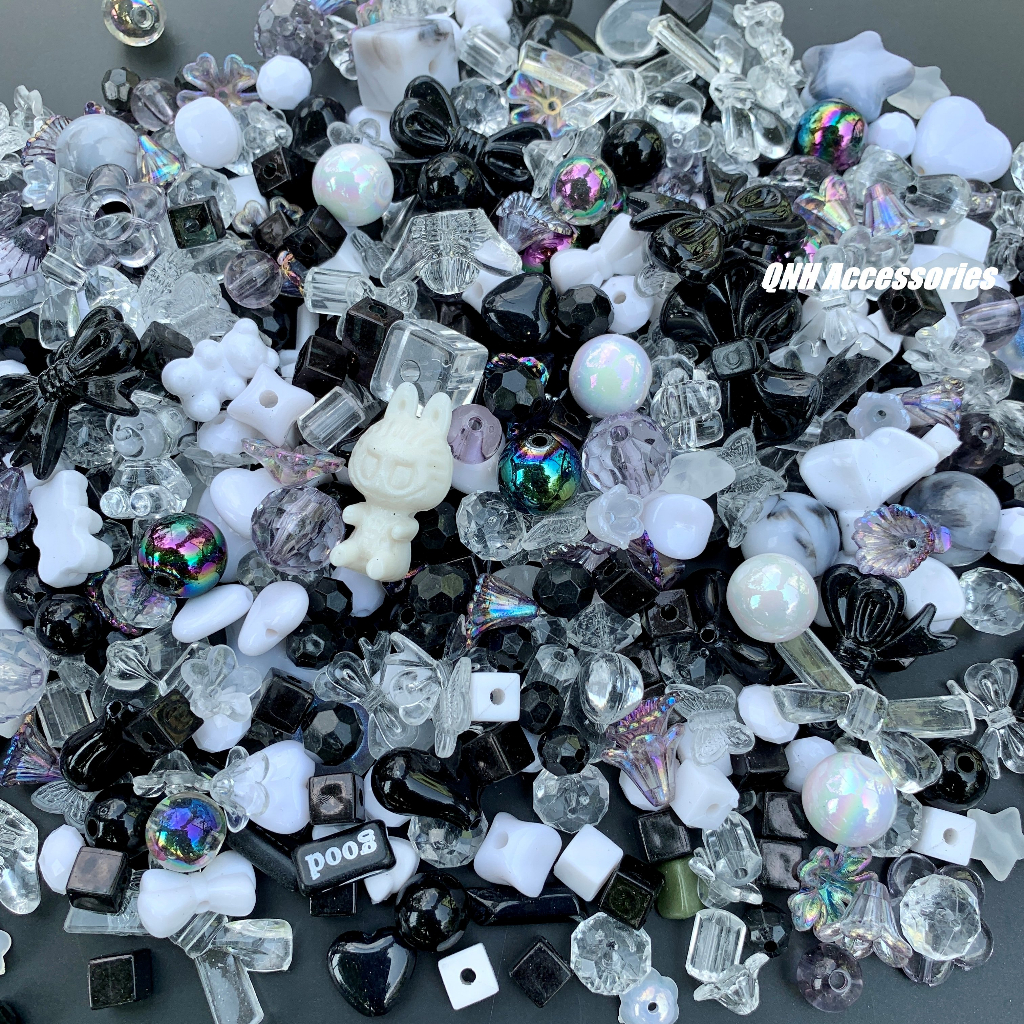 25g Hỗn hợp charm nhựa mix ngẫu nhiên nhiều màu làm trang sức DIY
