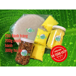 Bánh Tráng Phơi Sương 250g + 200g muối tôm tép hành + 190g bơ