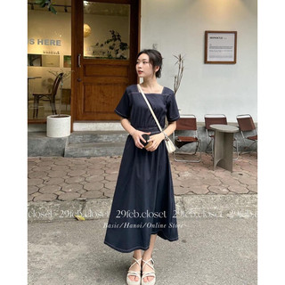 VÁY THÔ CỔ VUÔNG CHIẾT EO