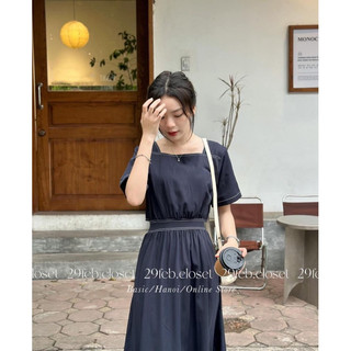 VÁY THÔ CỔ VUÔNG CHIẾT EO