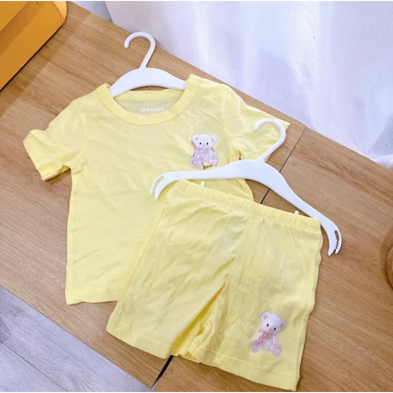 Bộ hè gấu bé trai bé gái old. navi vải siêu mềm mại sz 1-6Y satsunkid