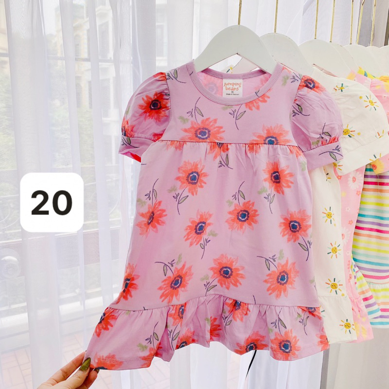 Váy thun cotton tay búp VNXK bé gái