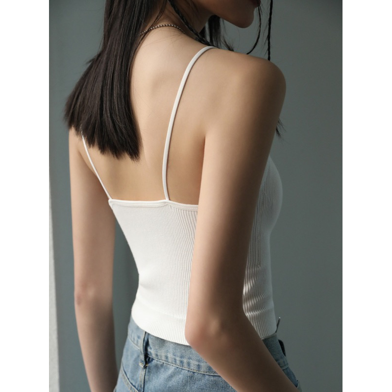 Áo 2 dây ôm sát body có lớp đệm ngực tôn dáng freesize - Mã 7742