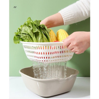 Bộ thau rổ vuông 2 lớp
