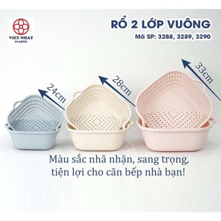 Bộ thau rổ vuông 2 lớp