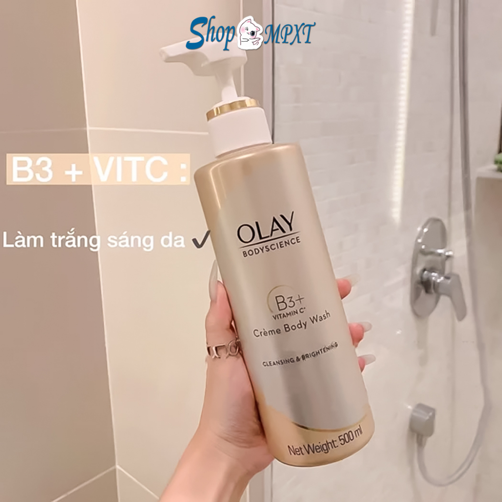 Sữa Tắm OLAY B3+ Siêu Dưỡng Trắng Da, Cấp Ẩm Và Đàn Hồi Cho Da - Chính Hãng