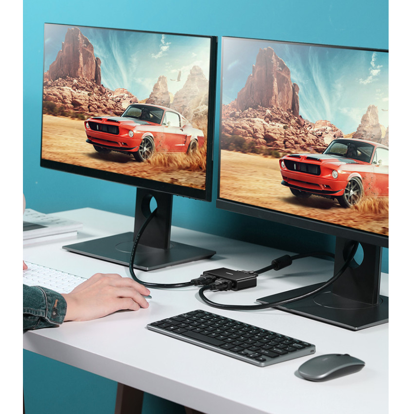 Bộ Chia VGA 1 ra 2 Ugreen 40254 20918 Chính Hãng Cao Cấp CM152 dây liền 1met