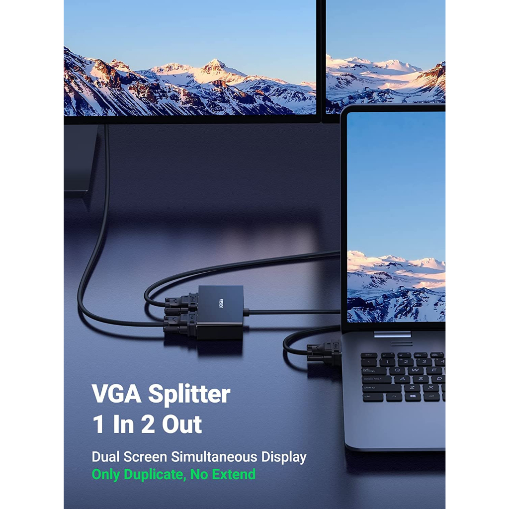 Bộ Chia VGA 1 ra 2 Ugreen 40254 20918 Chính Hãng Cao Cấp CM152 dây liền 1met