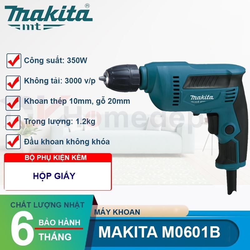 Máy khoan 10mm đầu auto lock MAKITA M0601B