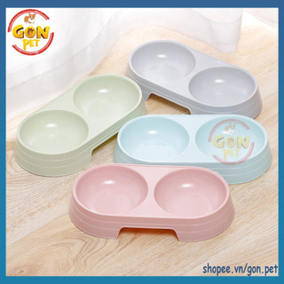 Bát nhựa đôi đựng thức ăn cho chó mèo