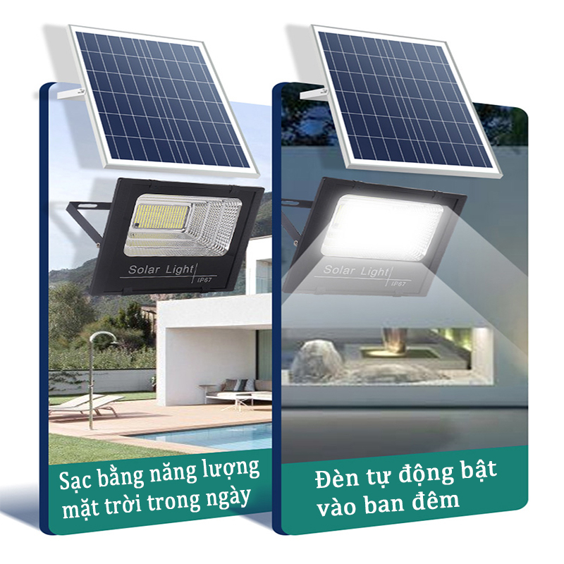 Đèn năng lượng mặt trời có điều khiển 500W 300W 200W 50W đèn pha led ngoài trời,Siêu sáng và không thấm nước IP67