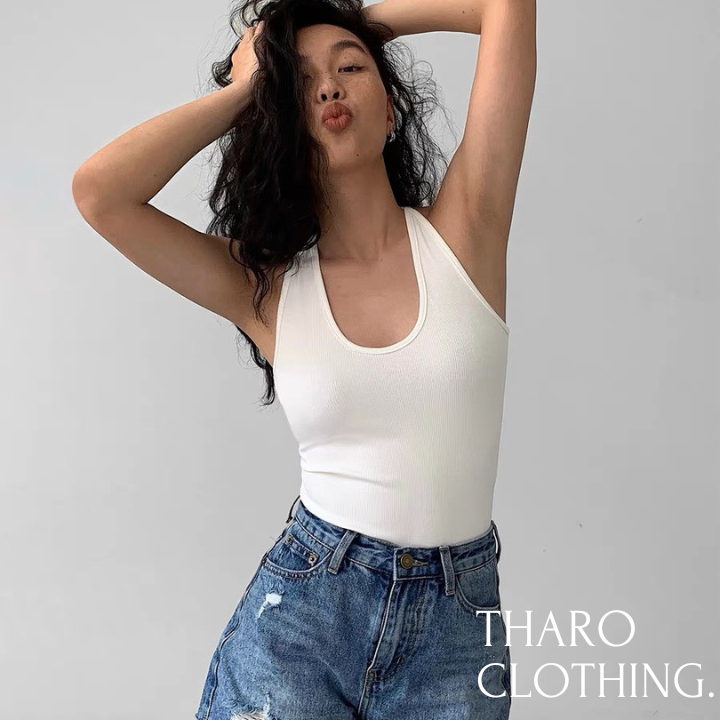 Bodysuit Viền SN, Cổ Tròn - Tharo Clothing [AO00118]