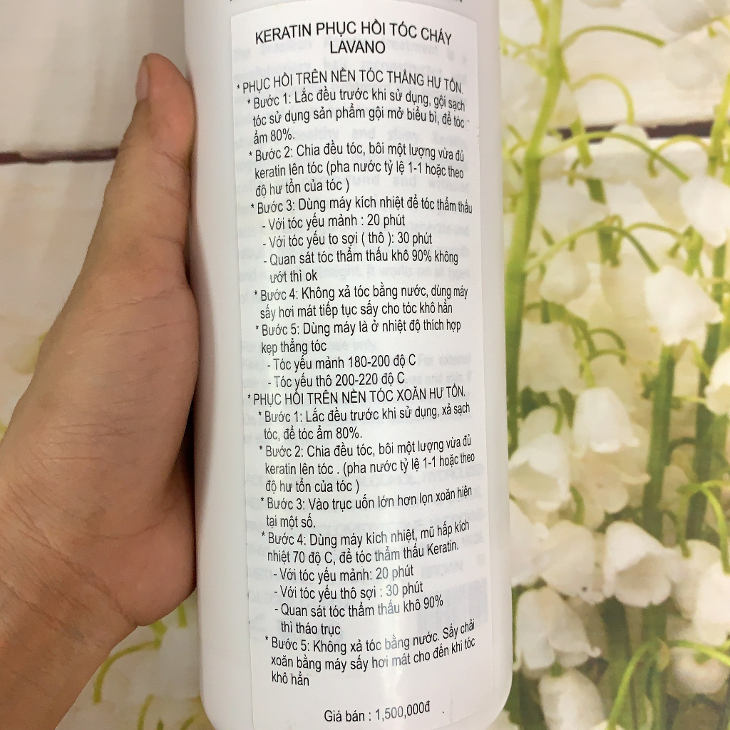 Keratin Phục Hồi tóc nát, tóc nhũn, bông xù Lavano Keratherapy 1000ml