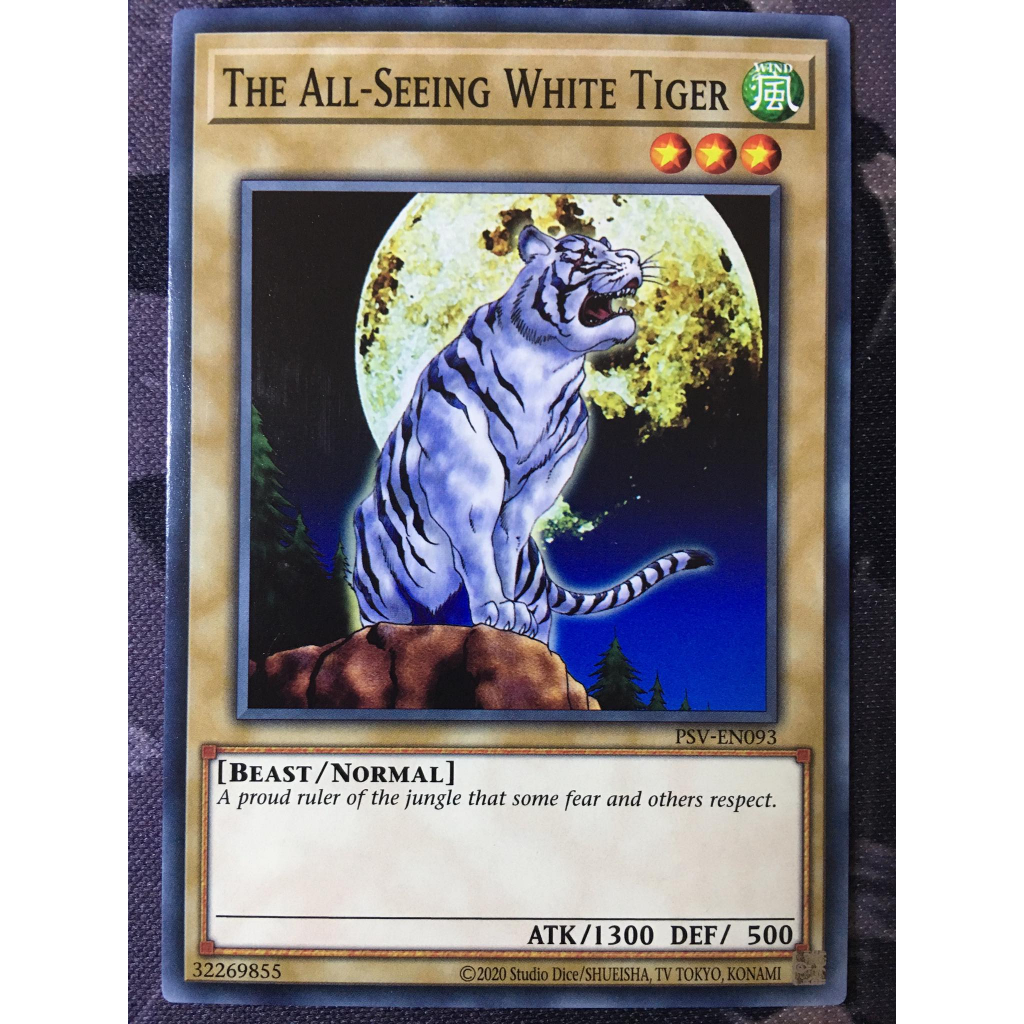 Bài yugioh thời đầu duel monster - The All-Seeing White Tiger - PSV-EN093 - Common Unlimited (25th Reprint)
