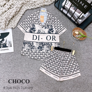bộ lụa hãng lapeony sam choco áo ngắn tay quần đùi bộ mặc nhà đẹp pijama cao cấp