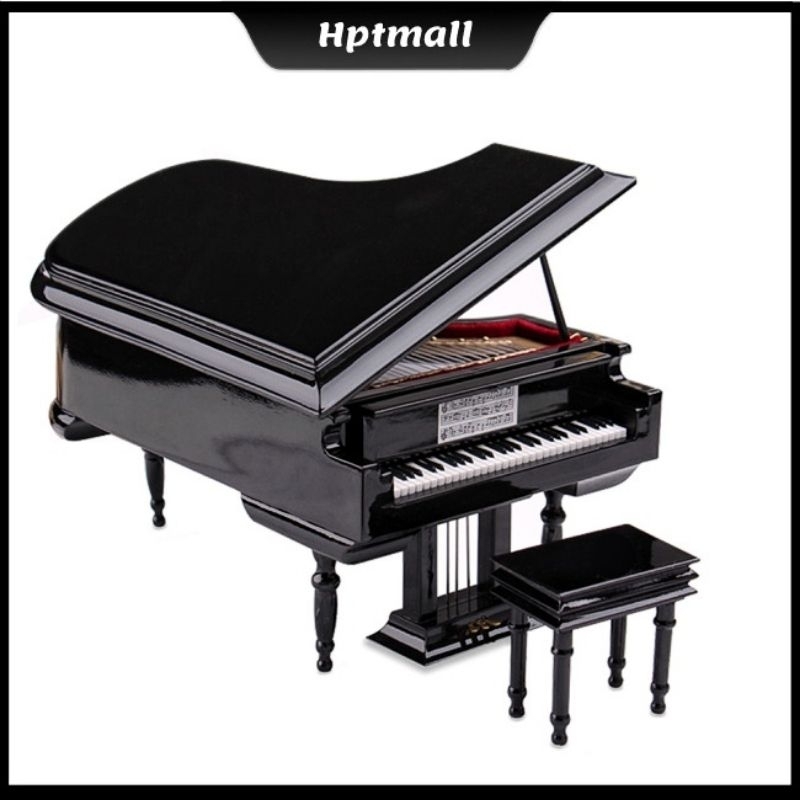 Mô hình đàn piano Mini bằng gỗ trang trí tinh tế.