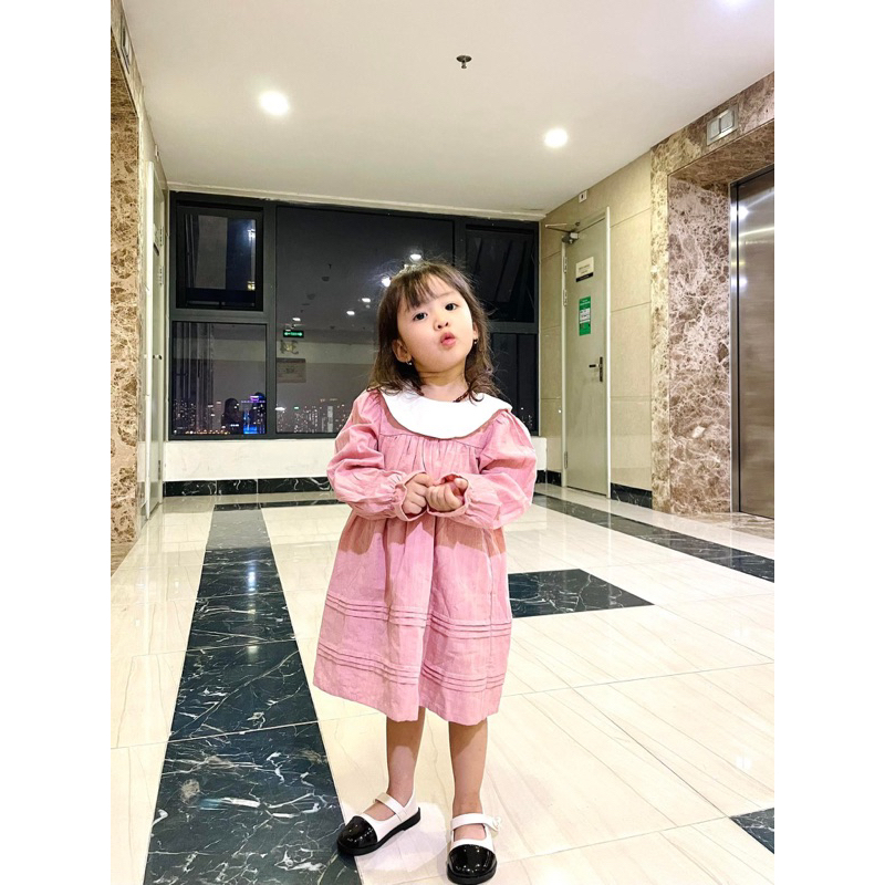 Váy Bé Gái Xếp Ly Chất Cotton Cao Cấp Phong Cách Tiểu Thư - DRC003 - SAOLA KIDS CLOTHING