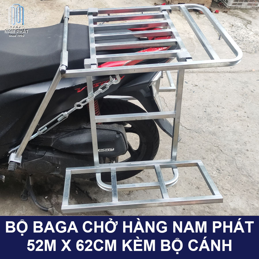Baga Chở Hàng Cánh Hộp 52cm x 62cm Kèm Bộ Cánh Sử dụng nhiều loại xe Nam Phát