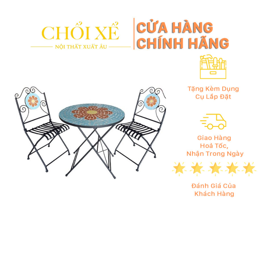 Bộ Bàn Mosaic Poppy Sabina - Chổi Xể
