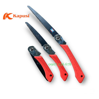 Cưa gỗ cầm tay đa năng gấp gọn Nhật Kapusi, thép SK5 siêu sắc, cưa cành cán xếp, gấp gọn an toàn