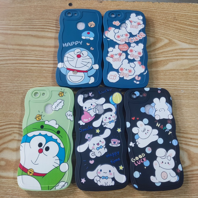 Ốp lưng Oppo F5 dẻo viền màu lượng sóng lưng in hình thú dễ thương có bảo vệ camera