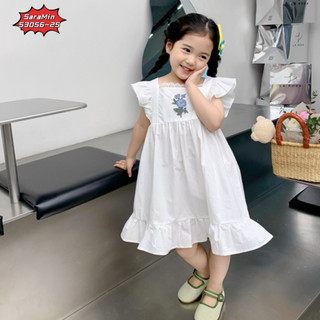 Tổng hợp đầm trắng thêu hoa bé gái