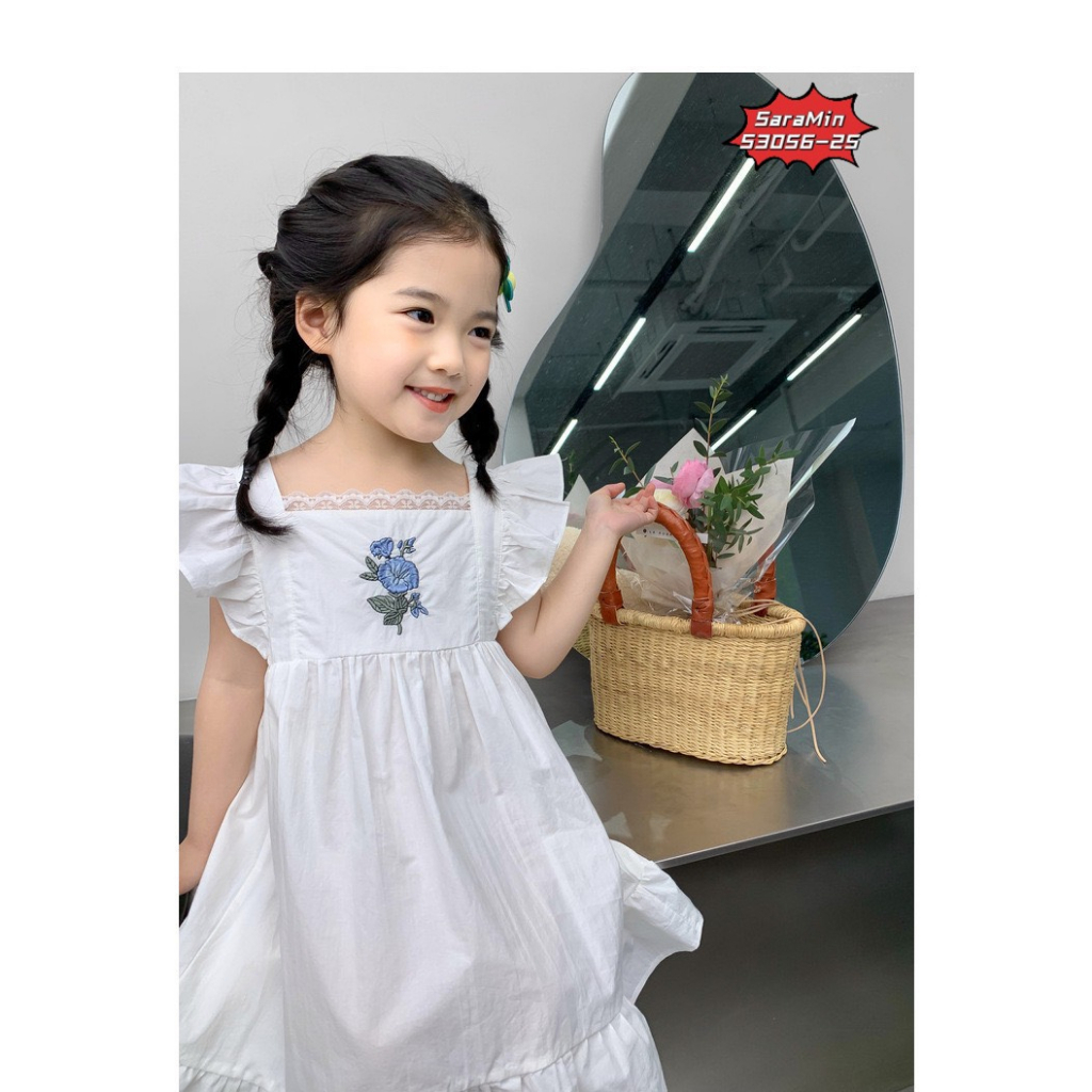 TỔNG HỢP ĐẦM TRẮNG THÊU HOA BÉ GÁI
