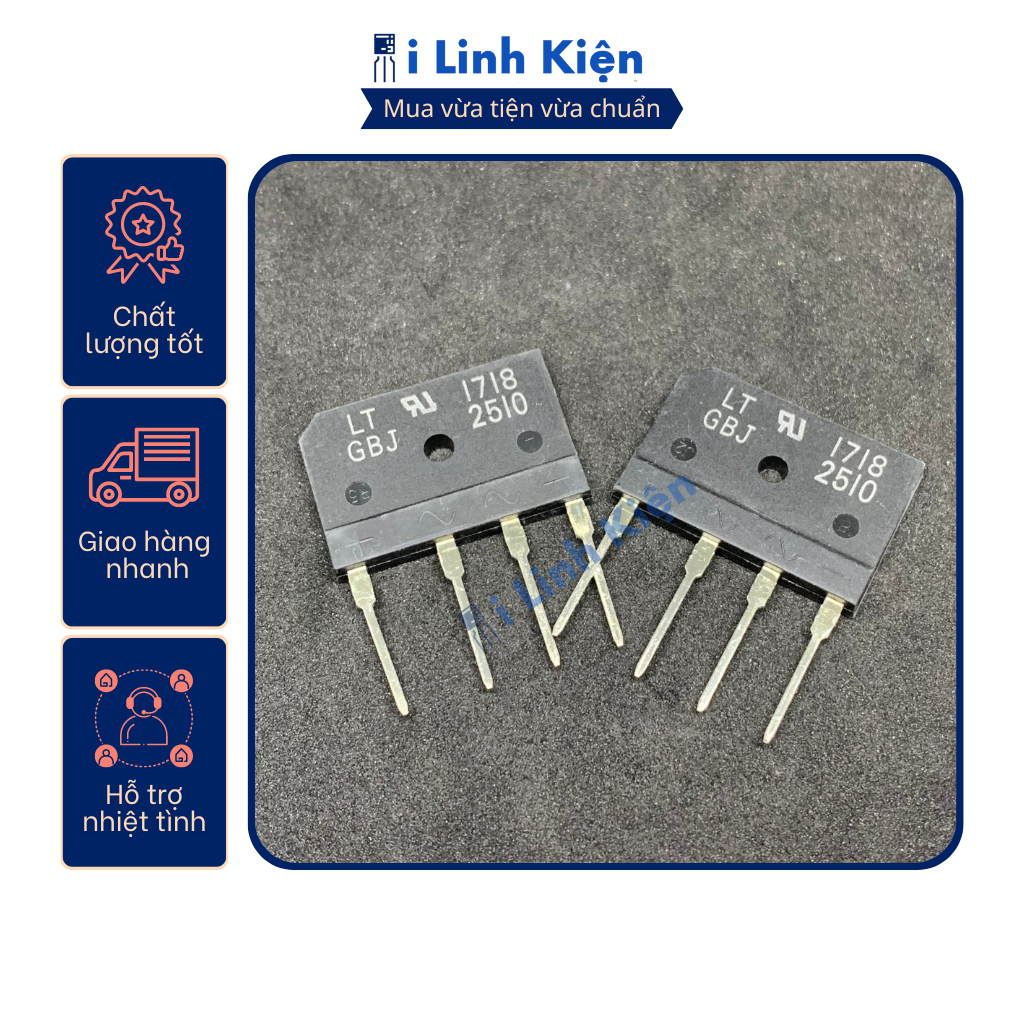 GBJ2510 Diode cầu 25A 1000V chính hãng SEB Đài Loan