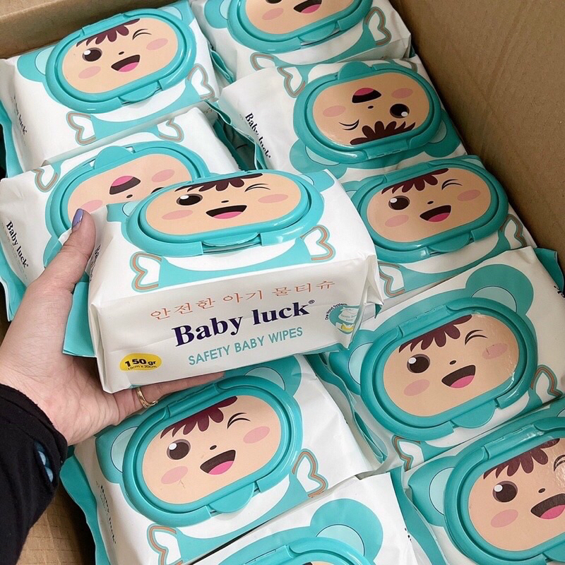 [Thùng 30 gói] Khăn giấy ướt Baby Luck không mùi