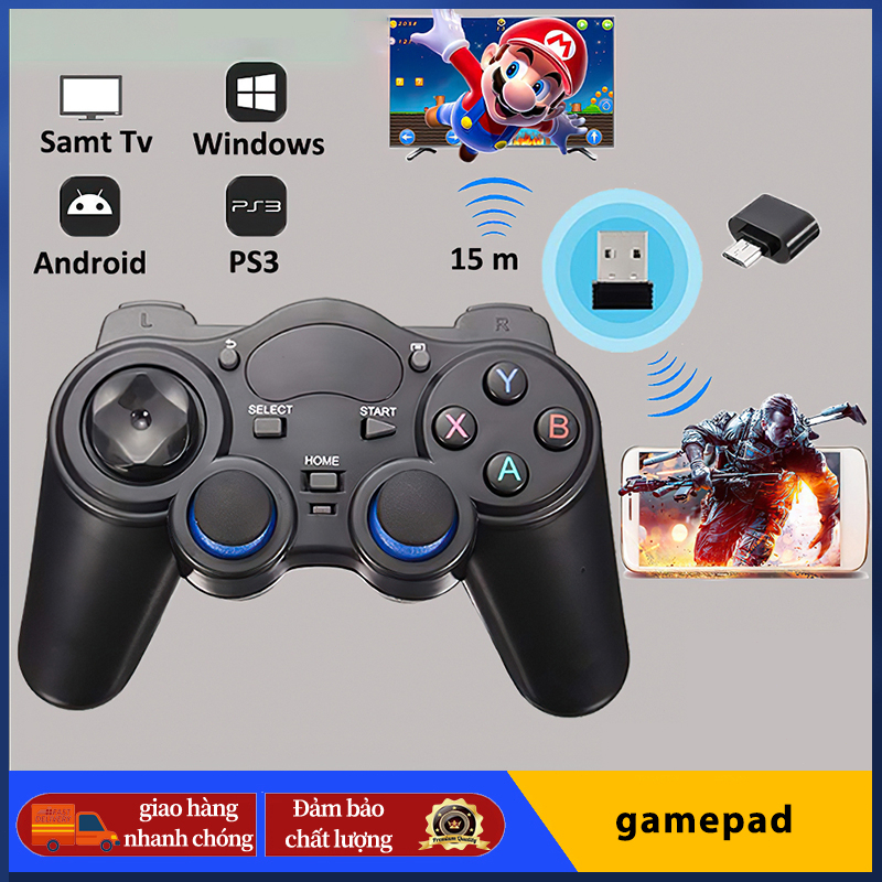 Tay cầm chơi game không dây, cho PC, Laptop, Smart TV, TV box 2.4G GamePad,Hộp HDTV Cho Máy Tính Bảng Android [HCM]