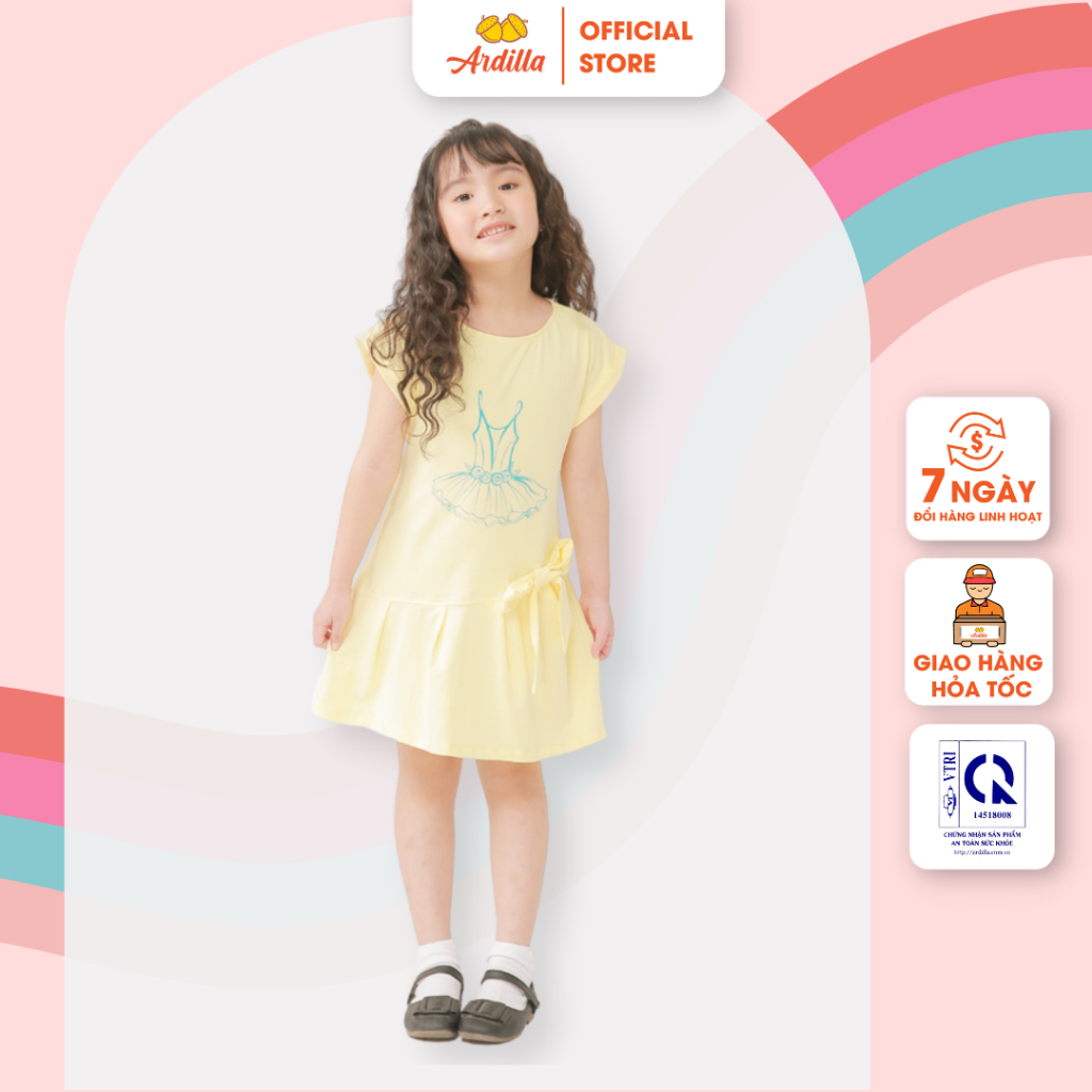 Váy Đuôi Cá Lệch Bé Gái ARDILLA Màu Sắc Tươi Sáng, Phần Eo Đính Nơ Điệu Đà Cho Bé Từ 2-7 Tuổi K102GSS20