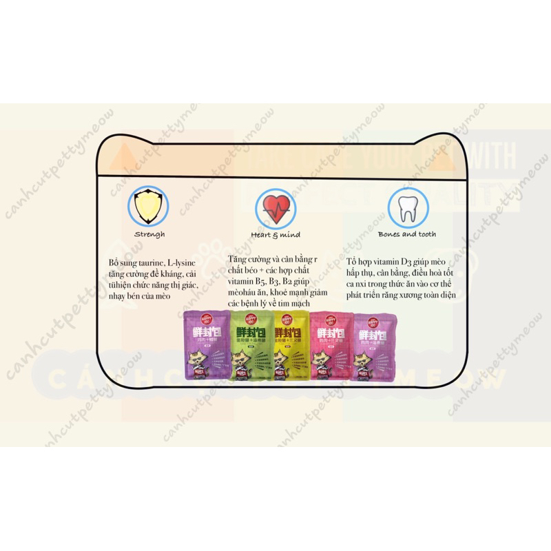 PATE HAPPY 100 CHO MÈO  PATE THƠM NGON, TOPPING RÕ SỢI THỊT