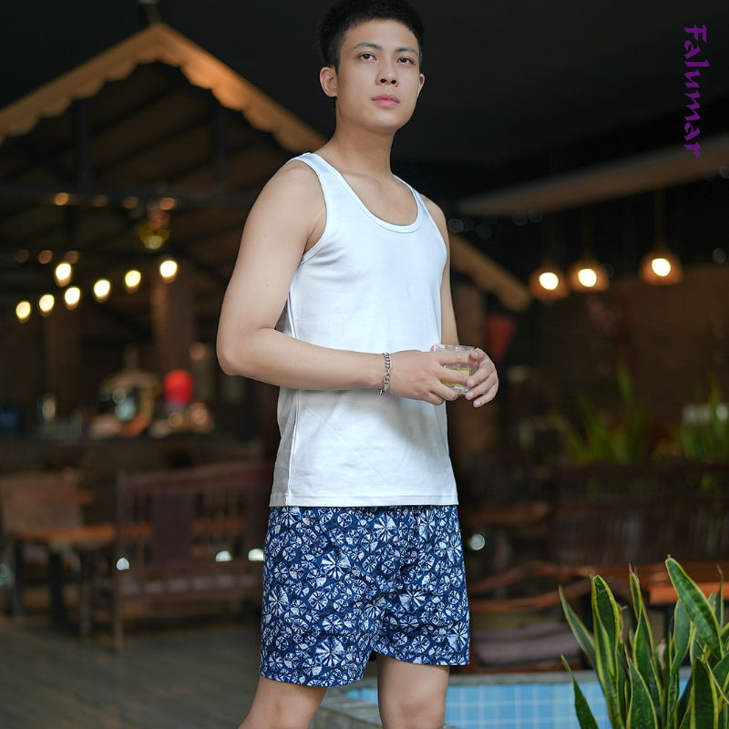 Quần đùi mặc nhà FALUMAR cho nam, nữ chất vải cotton hoạ tiết mềm mịn, mát mẻ