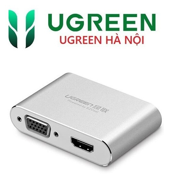Bộ chuyển đổi cổng đa năng HDMI + VGA cho điện thoại, máy tính bảng chính hãng Ugreen 30522 cao cấp