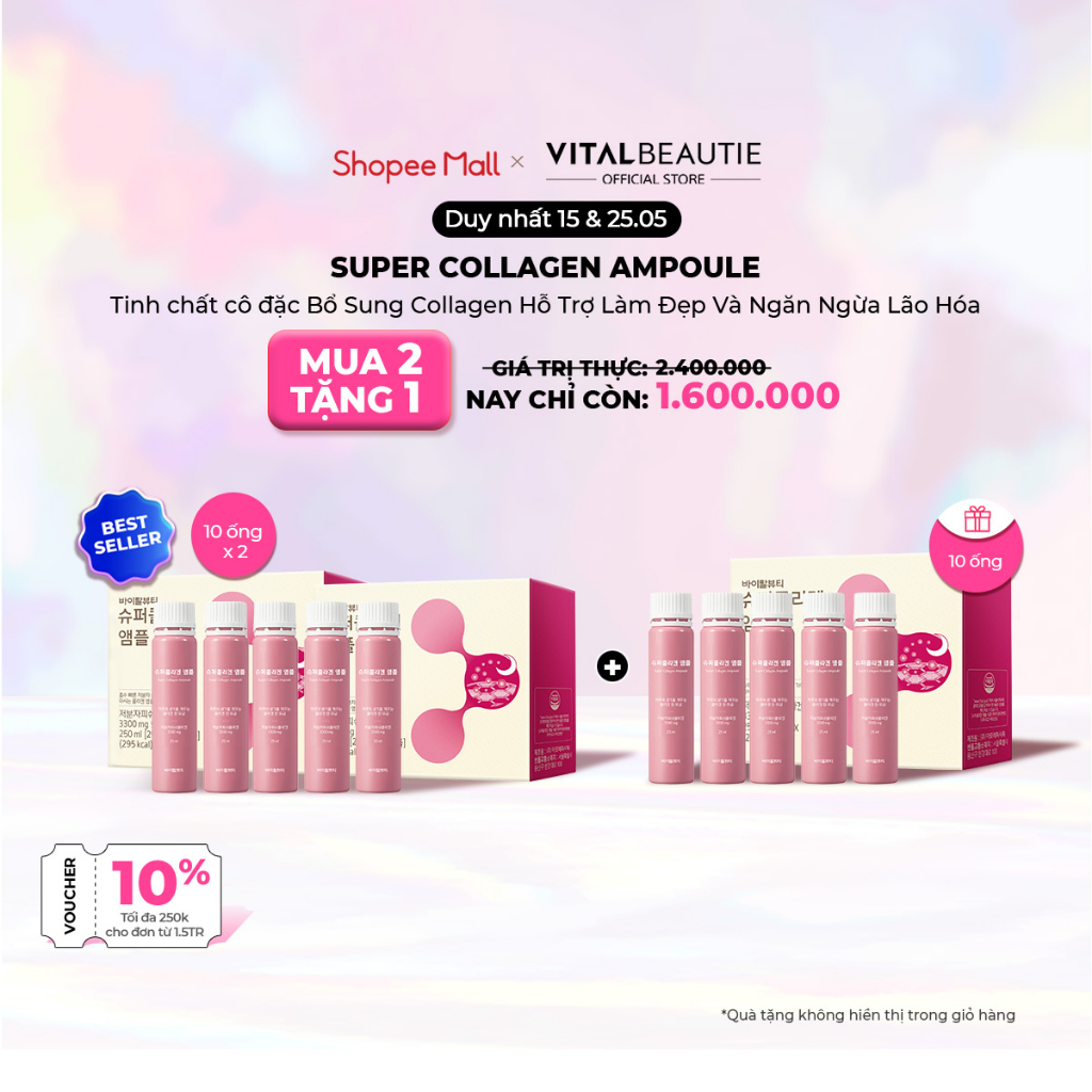 Thực Phẩm Bảo Vệ Sức Khỏe Vital Beautie Super Collagen (10 ống)
